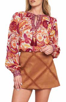 FLYING TOMATO Long Sleeve Print Top