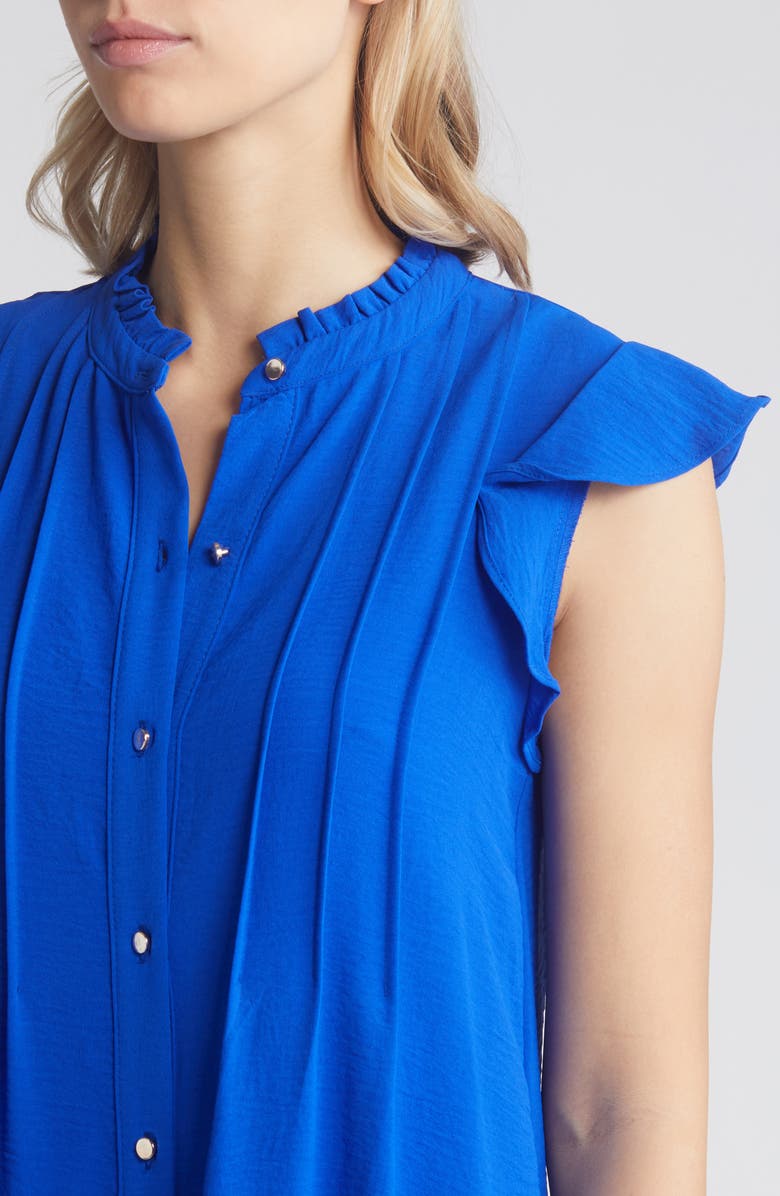 Julia Jordan Flutter Sleeve Button Front Shift Dress, Alternate, color,