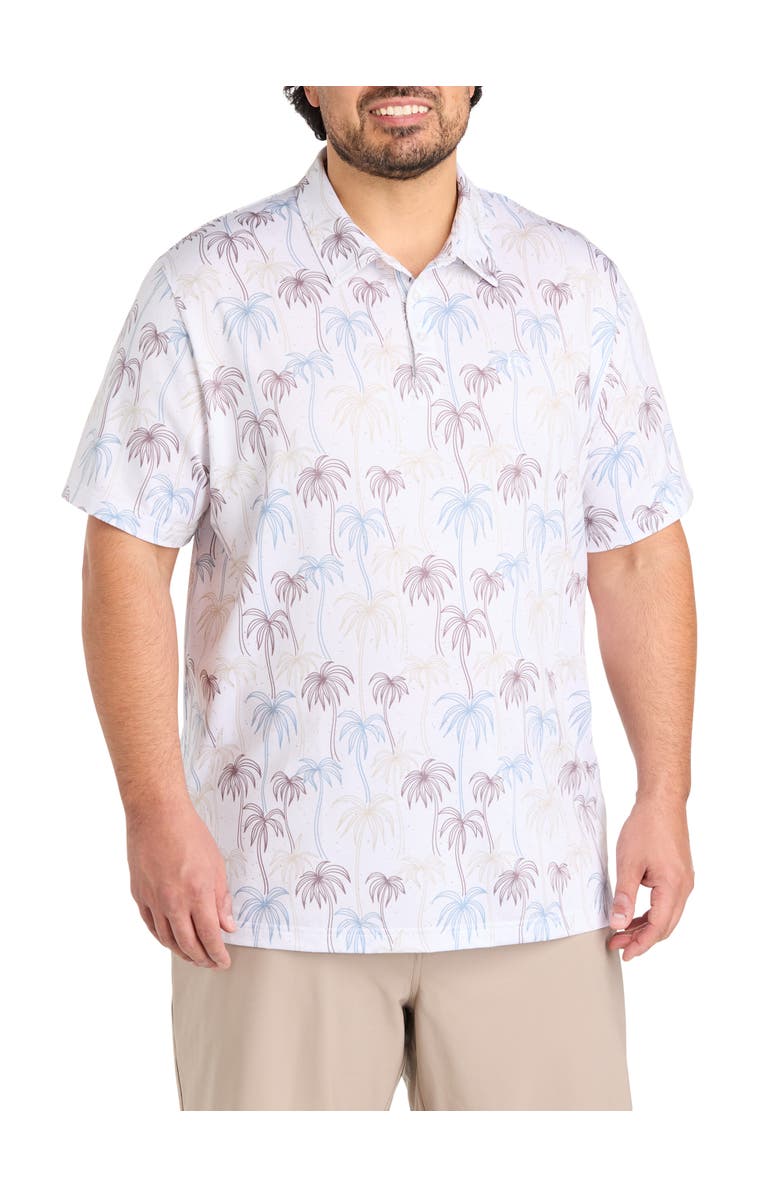 TravisMathew Fit By DXL Big & Tall Featherweight Palms Polo Shirt, Main, color, White
