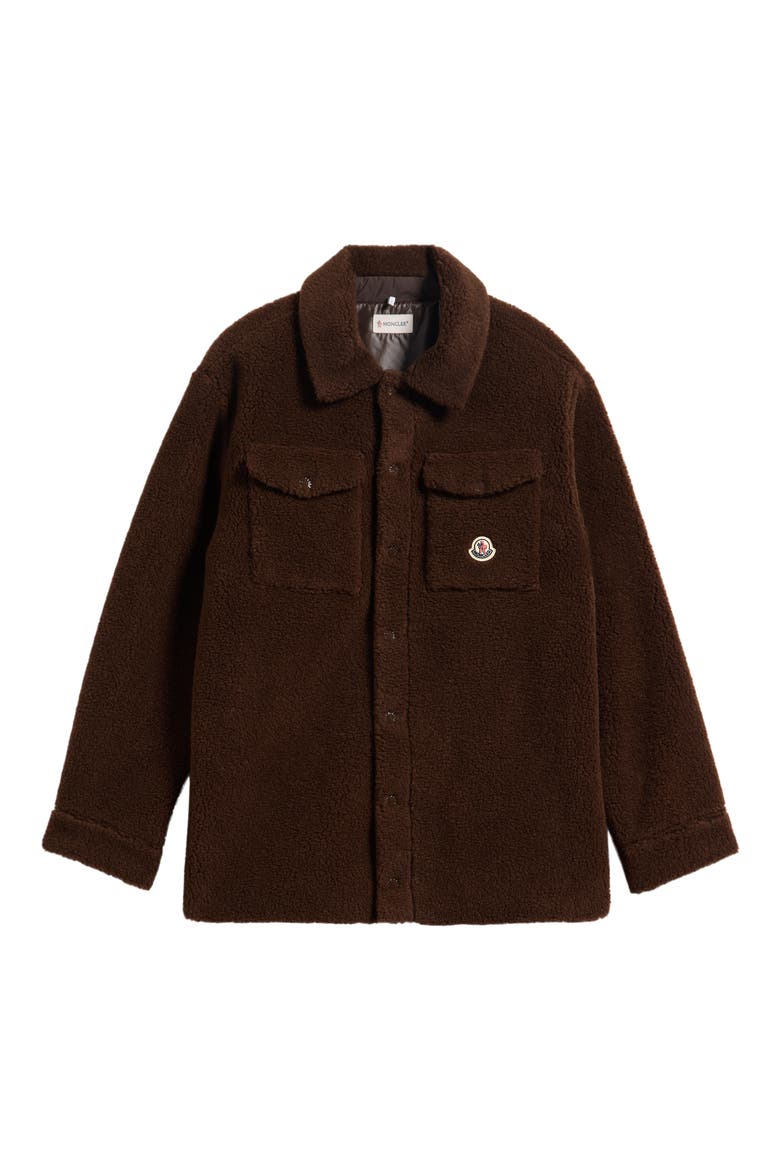 Kids' High Pile Fleece Snap-Up Shirt Jacket, Main, color, BROWN