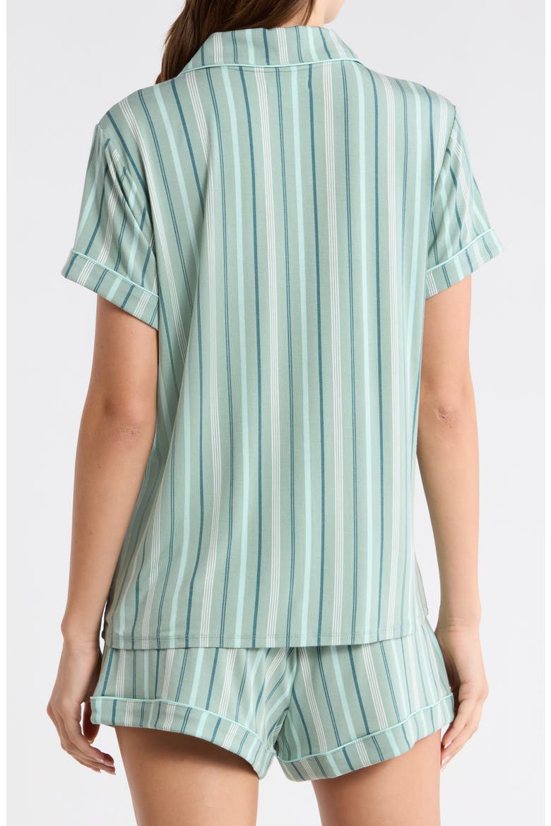 Moonlight Eco Short Pajamas, Alternate, color, TEAL VARIGATED STRIPE