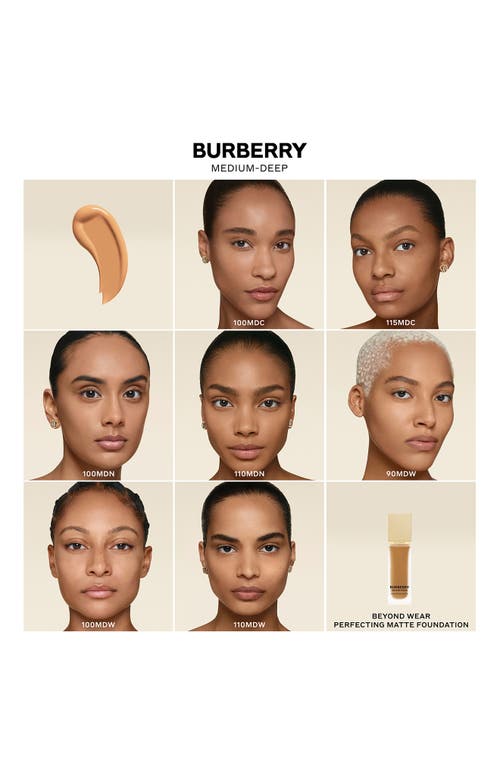 Burberry Beyond Wear Perfecting Matte Foundation In 100 Medium Deep Cool