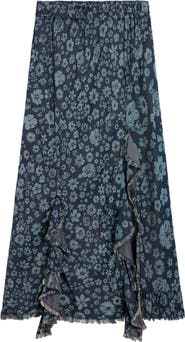 Desigual Floral Print Midi Skirt