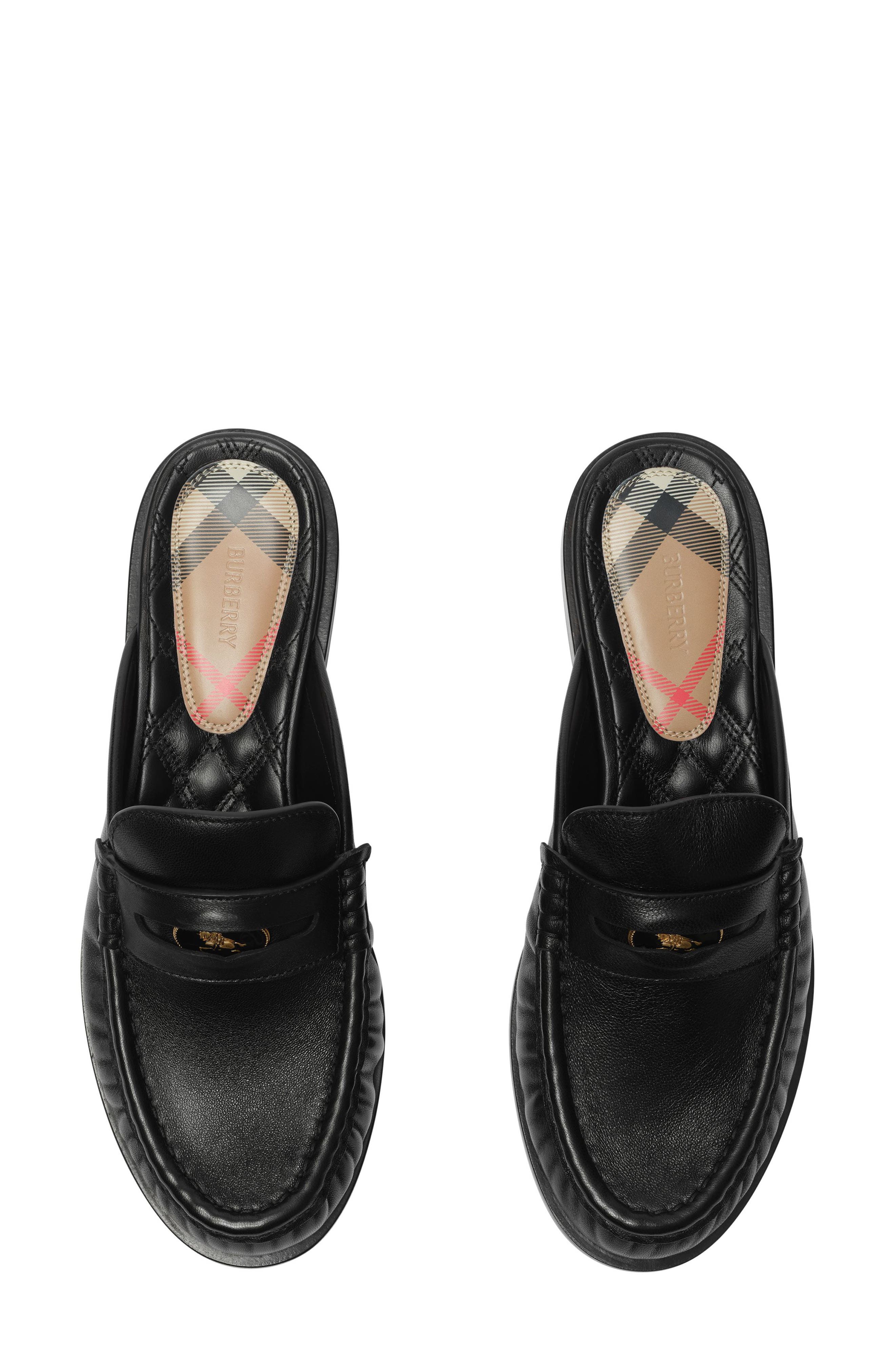 Burberry Cadet Loafer Mule, Alternate, color, Black