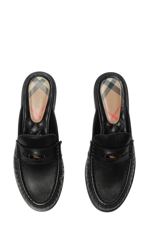 Burberry Leather Cadet Mules In Black