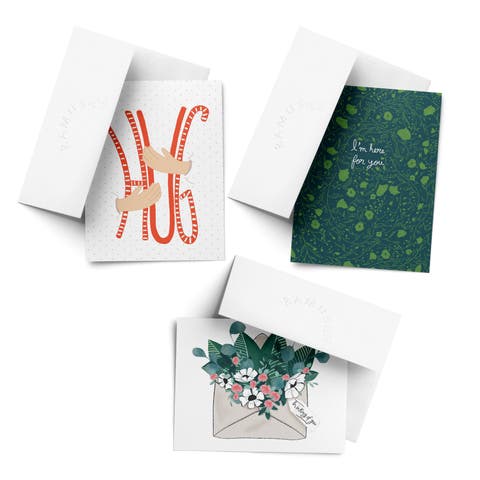 Sympathy Greeting Card Pack (3ct) "Hug, Envelope, I
m Here For You"