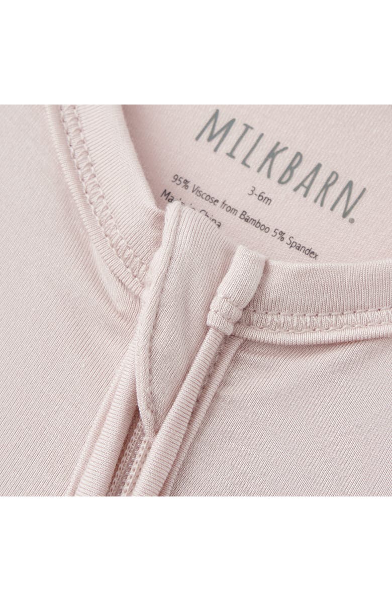 Milkbarn Luxe Solid Zipper Footed Romper, Alternate, color, Sepia Rose