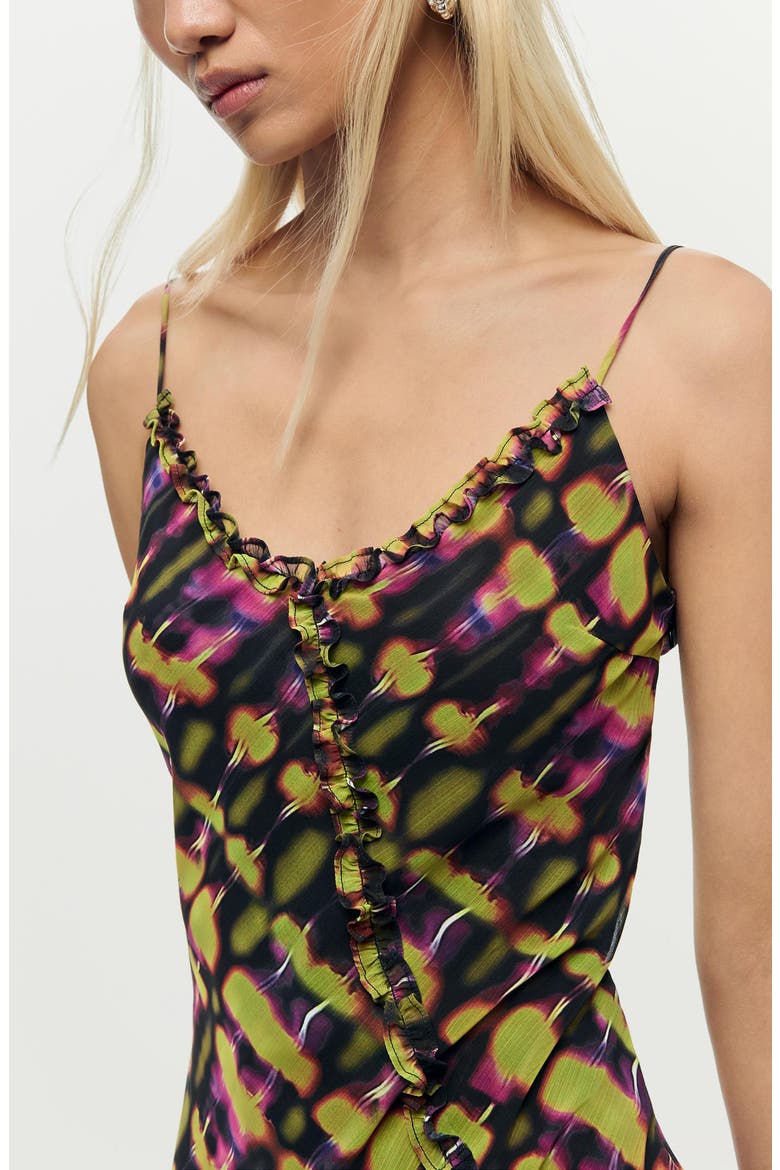 Abstract Print Chiffon Slipdress, Alternate, color, GREEN