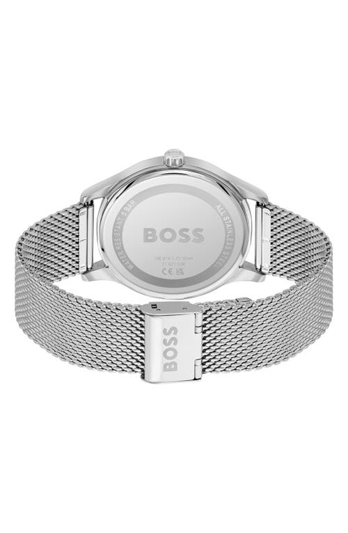 Hugo Boss Boss Reason Quartz Mesh Strap Watch, 43mm In Blue Sunray