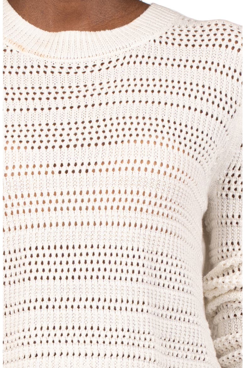 Open Stitch Crop Sweater, Alternate, color, OFF WHITE