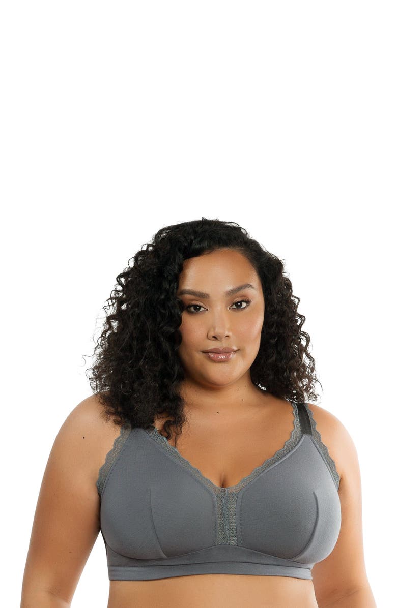 Parfait Dalis Wire-Free Bralette, Alternate, color, Charcoal