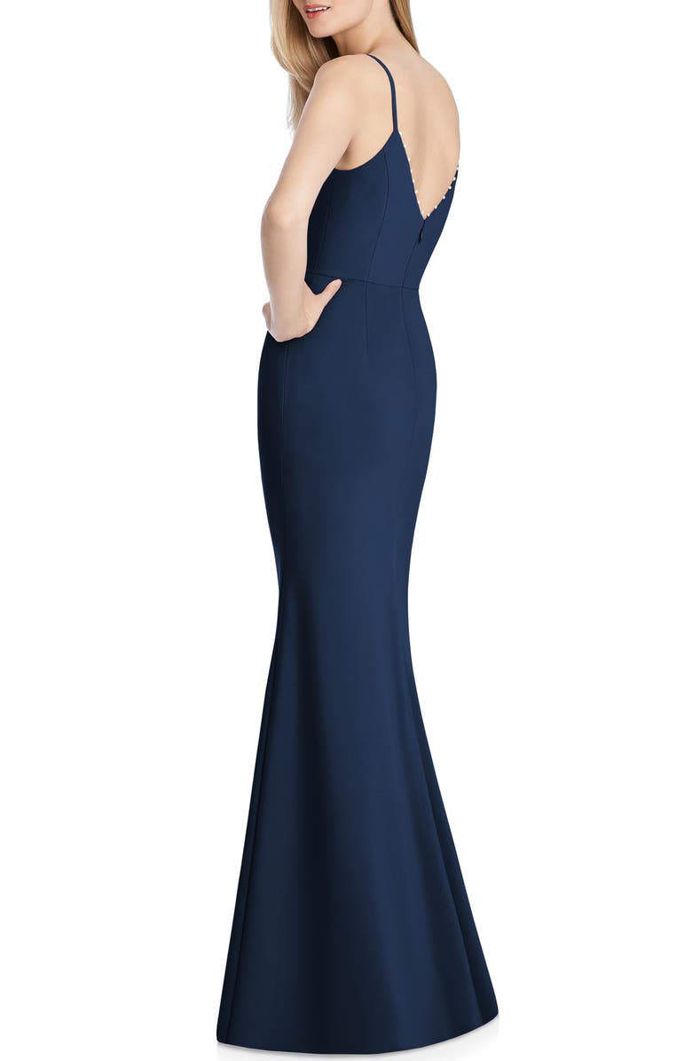 Lela Rose Bridesmaid V-Neck Crepe Mermaid Gown, Alternate, color, 