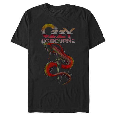 Men's Ozzy Osbourne Distressed Cobra Logo  Graphic T-Shirt