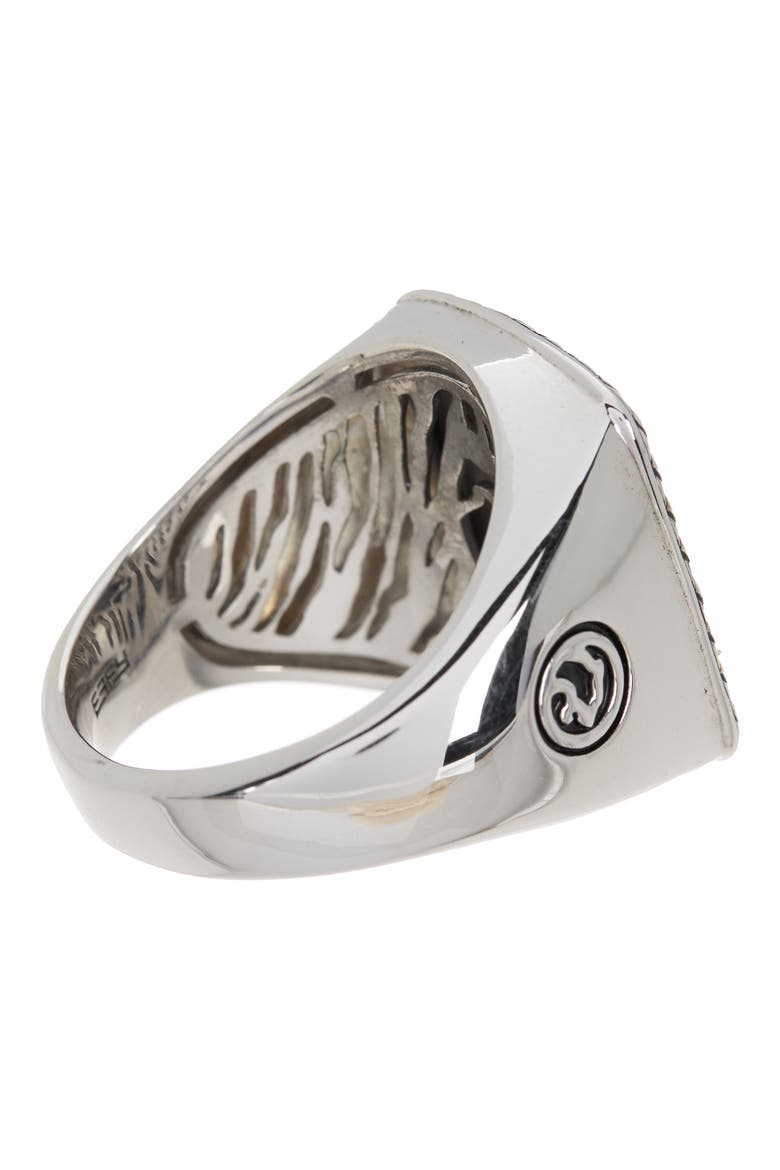 Sterling Silver Hematite Dragon Signet Ring - Size 10, Alternate, color, GREY