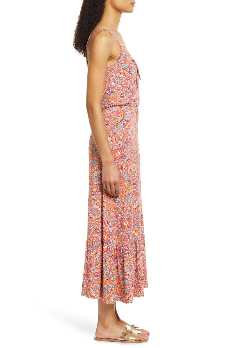 Loveappella Tie Front Maxi Sundress, Alternate, color, 