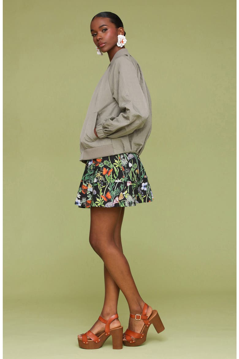 Pleated Balloon Bomber Jacket, Alternate, color, SAGE