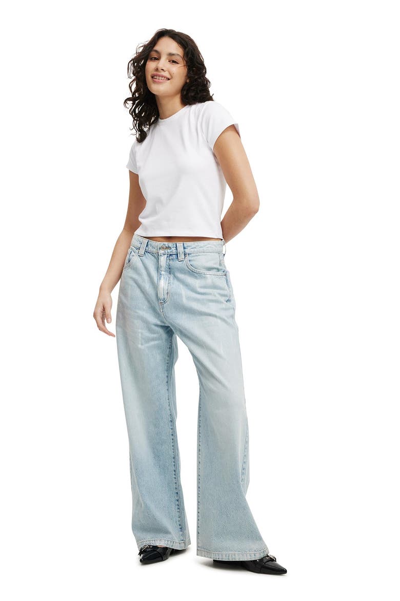 Women's 90 S Baby Tee, Alternate, color, WHITE