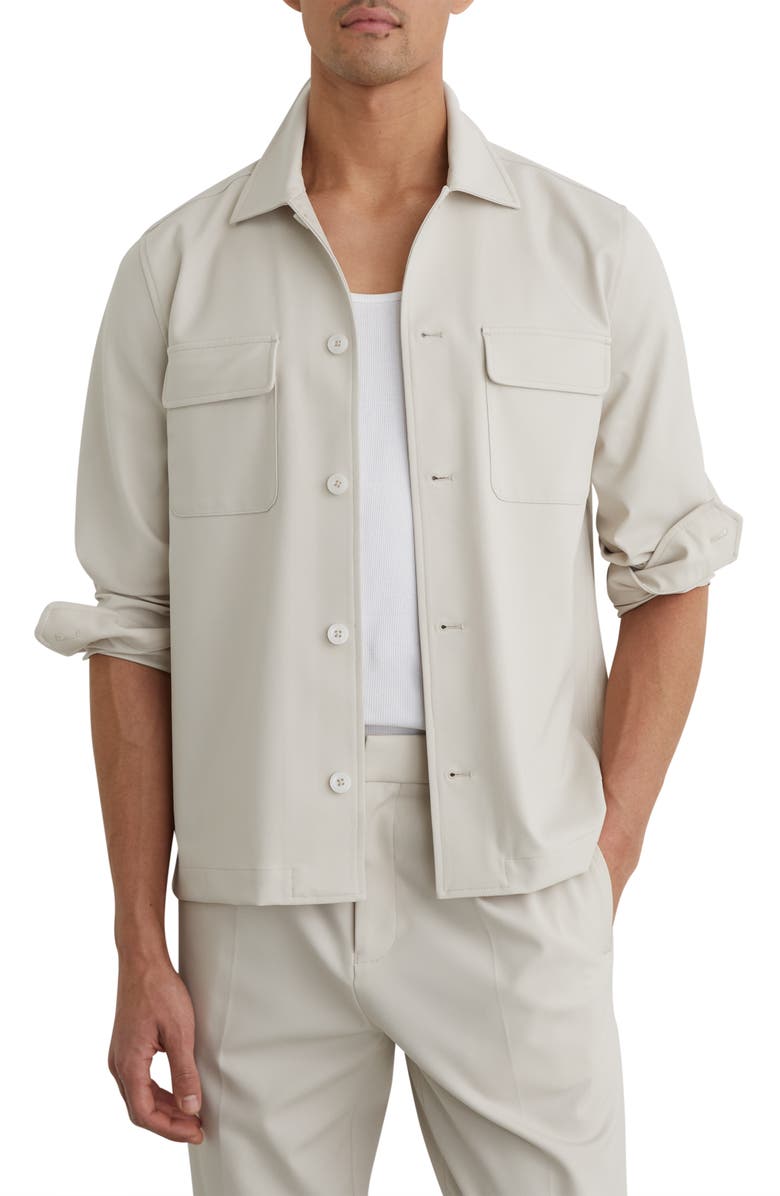 Reiss Cleric Shirt Jacket, Main, color, Stone
