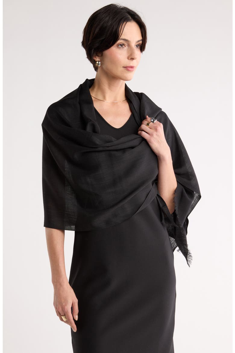 Eyelash Wrap Scarf, Main, color, BLACK