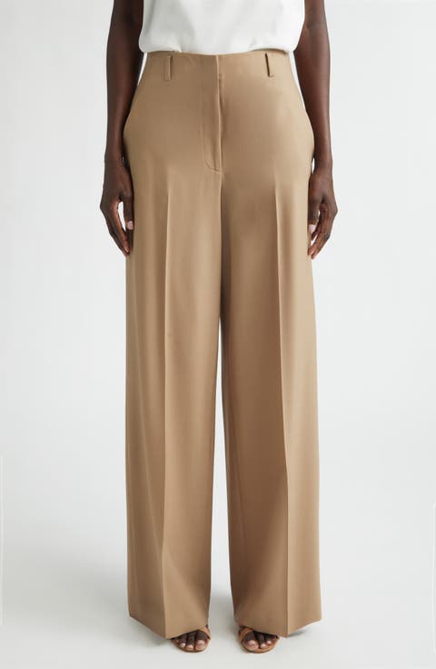 Thames Tropical Wool Blend Wide Leg Pants