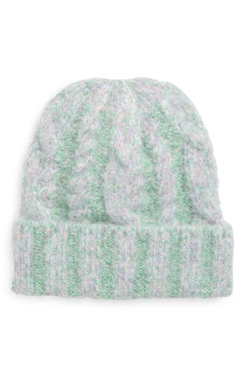 Melrose And Market Marled Cable Knit Beanie In Green