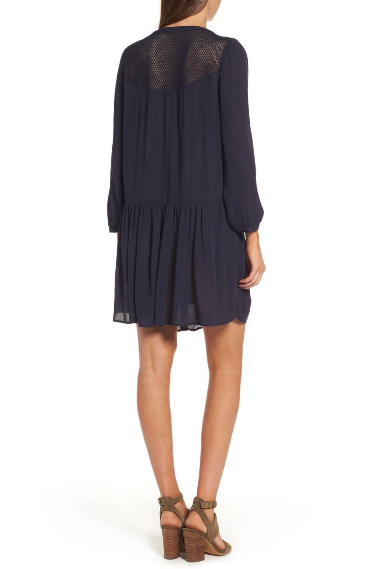 Button Front Dress, Alternate, color, NAVY NIGHT