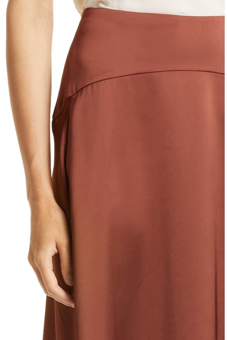 Midi Flutter Skirt, Alternate, color, RUST CHERRY