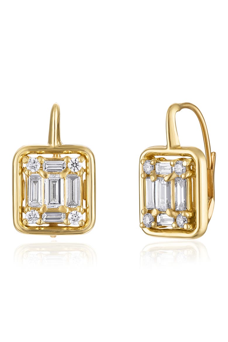 Clarity Framed Diamond Drop Earrings, Alternate, color, 18K YELLOW GOLD