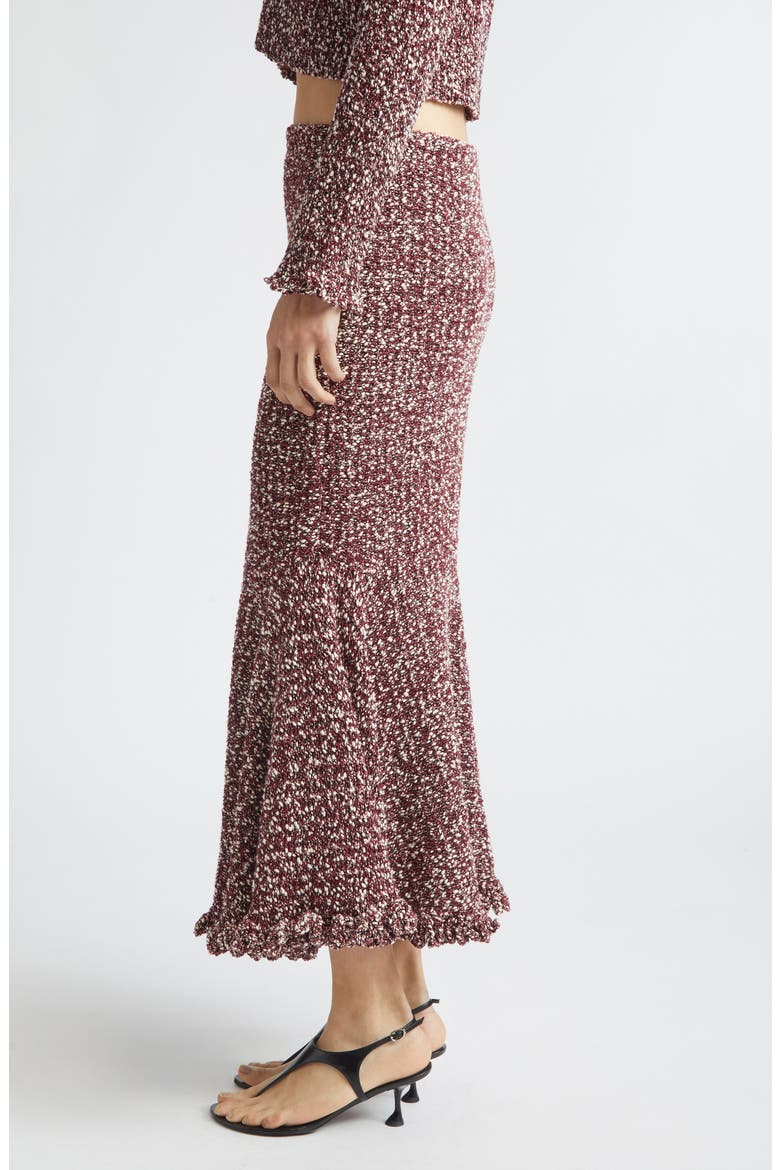 Colette Cotton & Linen Popcorn Slub Trumpet Skirt, Alternate, color, WINE MULTI