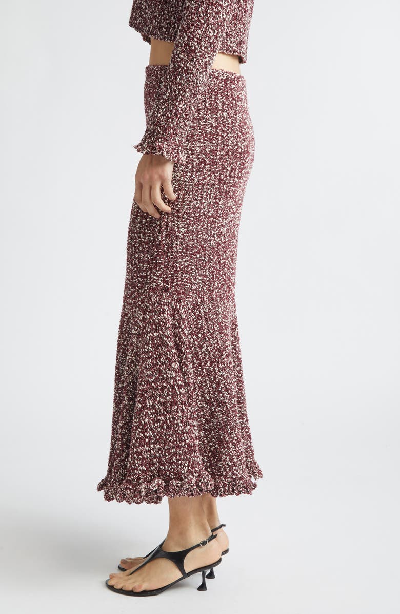 Proenza Schouler Colette Cotton & Linen Popcorn Slub Trumpet Skirt, Alternate, color, Wine Multi