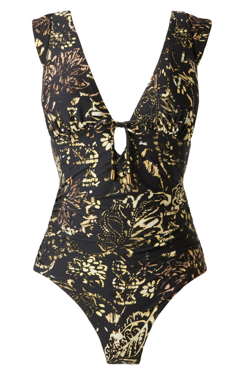 Magicsuit<sup>®</sup> Balinese Dash Open Back One-Piece Swimsuit, Alternate, color, Black/ Multi