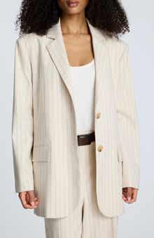 Kenneth Cole Pinstripe Oversize Blazer