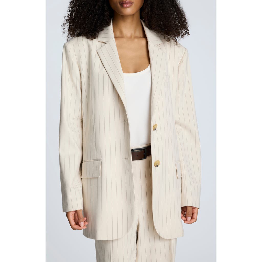 Kenneth Cole Pinstripe Oversize Blazer In Multi