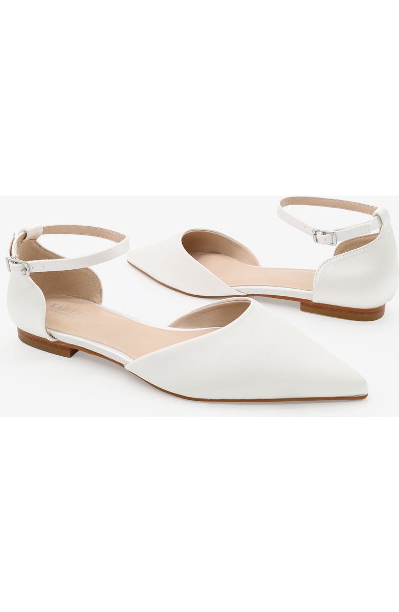 Kailee P Bella Satin pointed toe Ankle Strap, Alternate, color, White