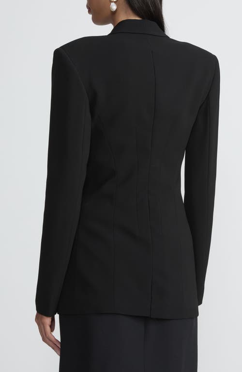 Lafayette 148 New York Single Breasted Three Button Blazer In Black