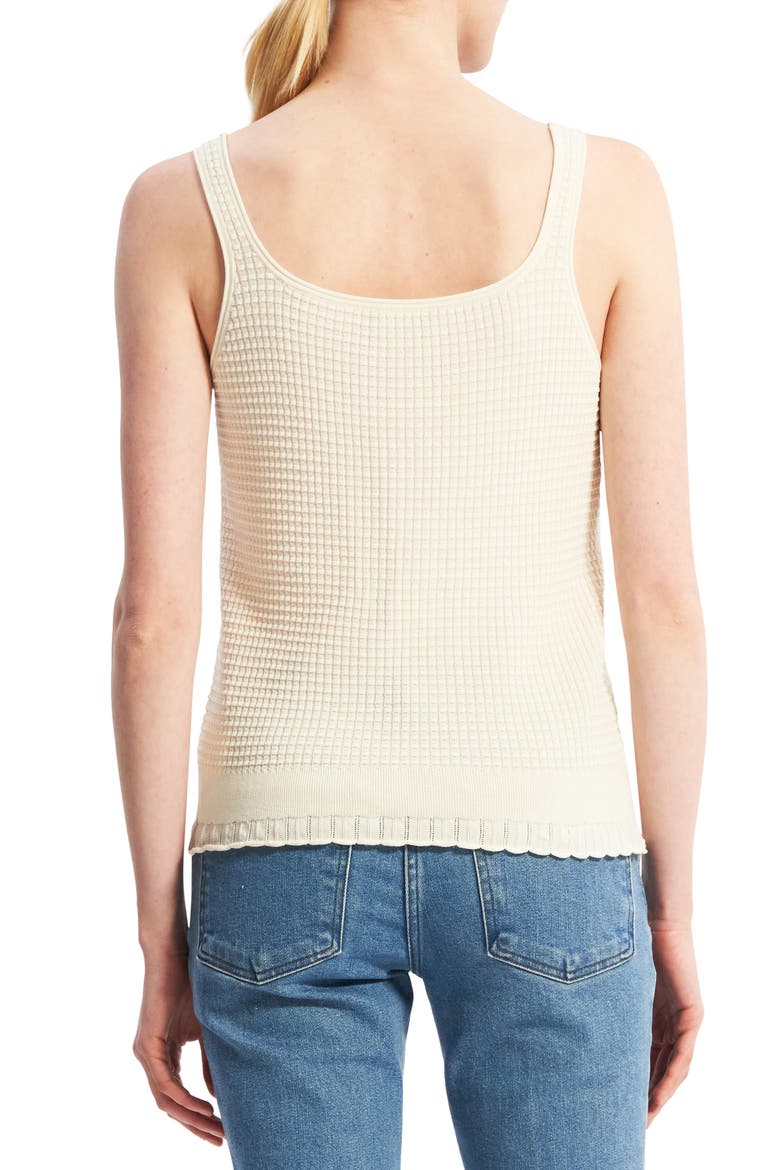 Brist Lace Trim Cotton Blend Tank Top, Alternate, color, IVORY