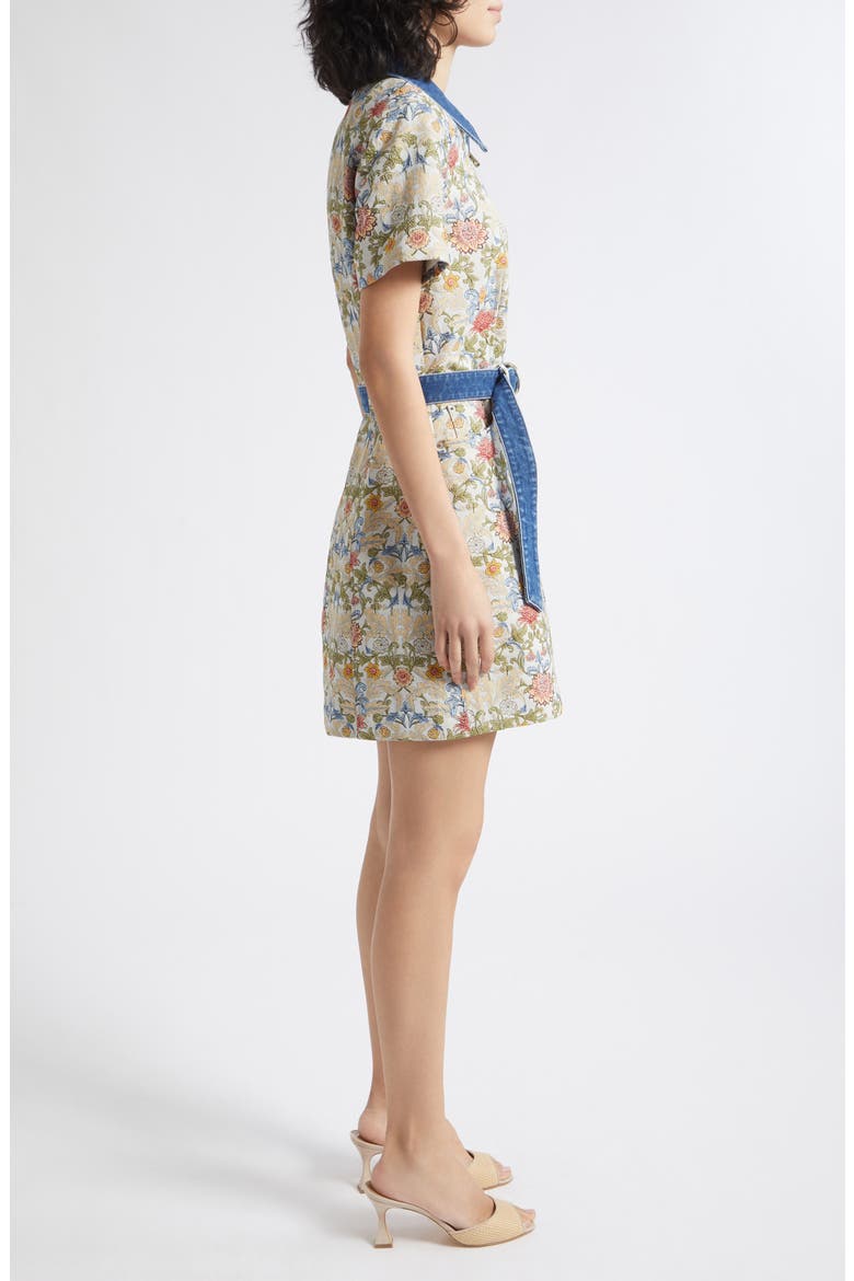 Bea Floral Zip Front Minidress, Alternate, color, CREAM MULTI