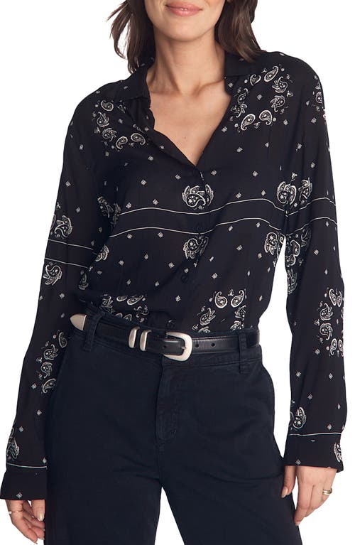 Bella Dahl Bandana Print Button-up Shirt In Black