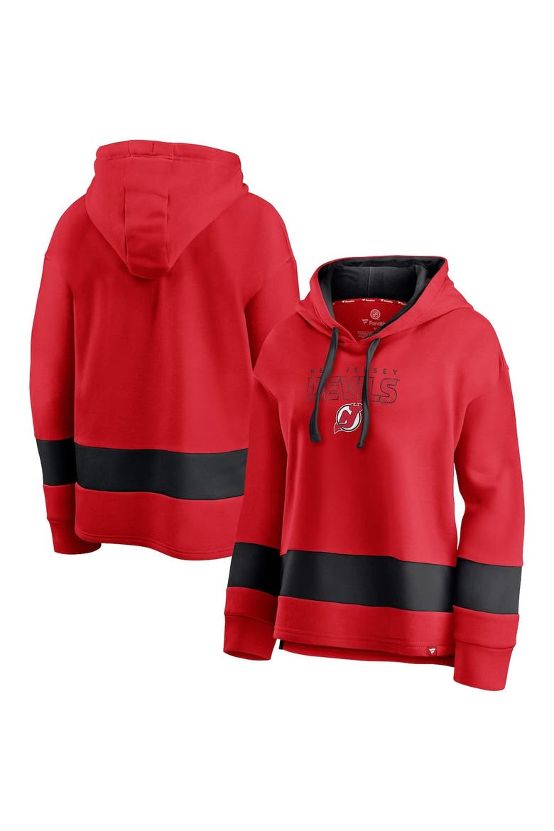 Women's Fanatics Branded Red/Black New Jersey Devils Colors of Pride Colorblock Pullover Hoodie, Alternate, color, Red
