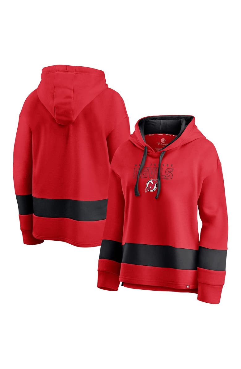 FANATICS Women's Fanatics Branded Red/Black New Jersey Devils Colors of Pride Colorblock Pullover Hoodie, Alternate, color,