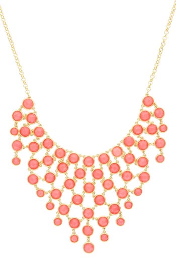 Olivia Welles Courtney Waterfall Statement Necklace In Gold/pink
