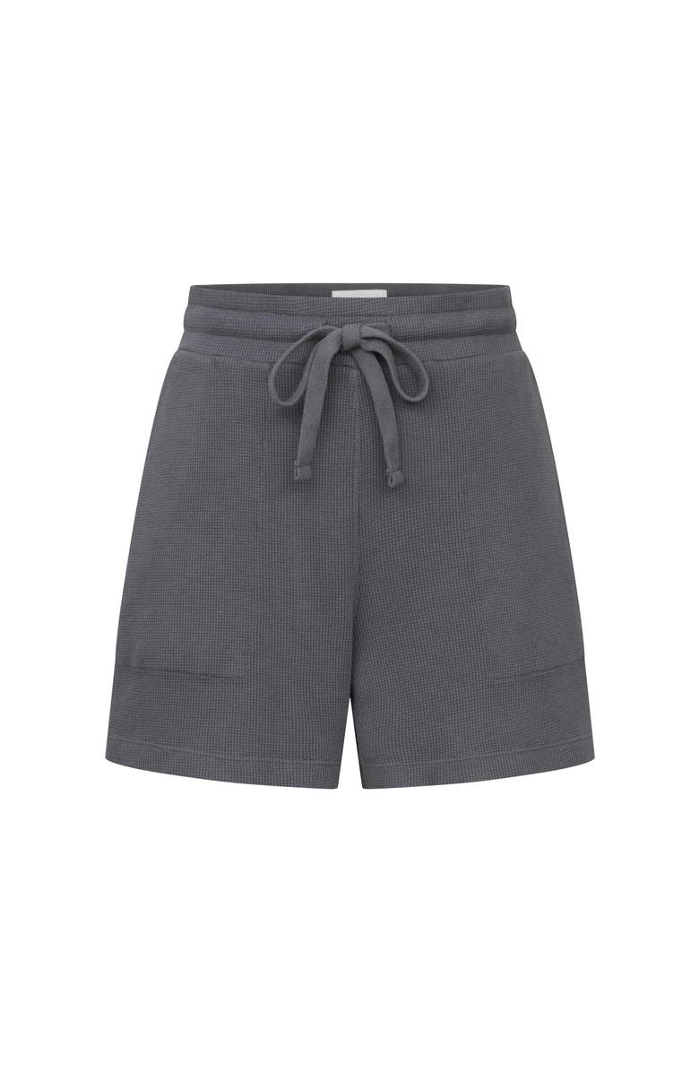 Losano Organic Cotton Drawstring Short, Alternate, color, Charcoal