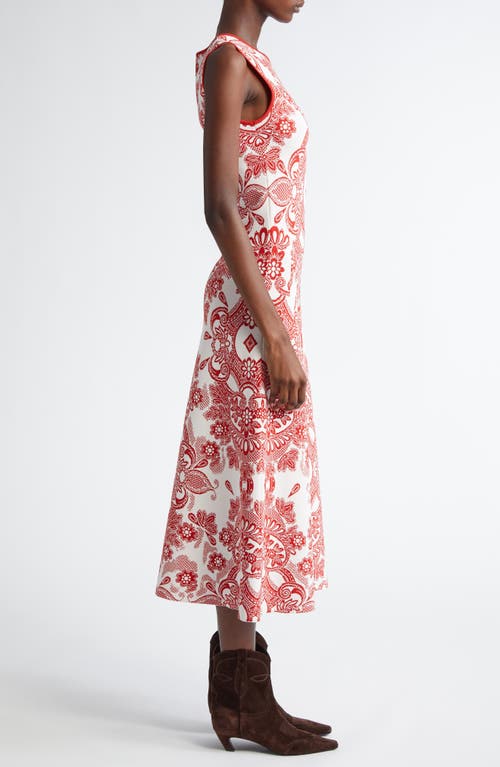 Etro , Sleeveless Dress With Lace Motif, Woman, Burgundy, Size 46 In Burgundy