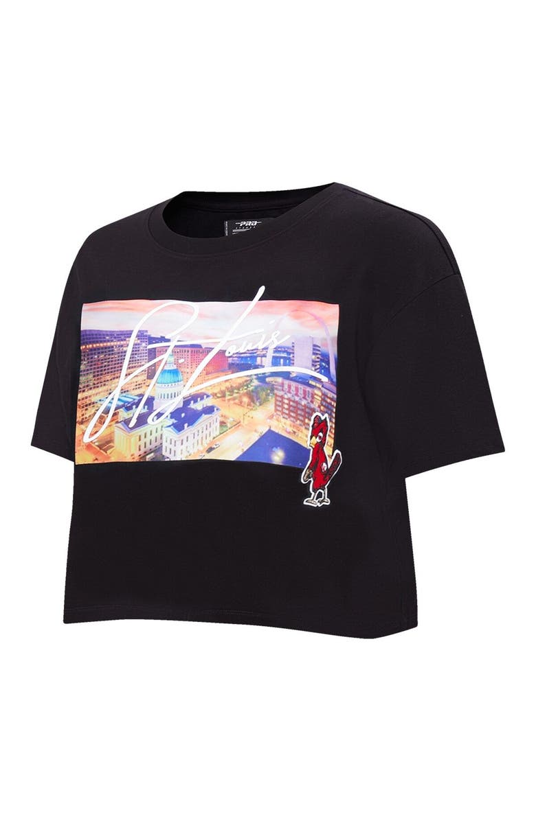 PRO STANDARD Women's Pro Standard Black St. Louis Cardinals Cityscape Boxy T-Shirt, Alternate, color, Black