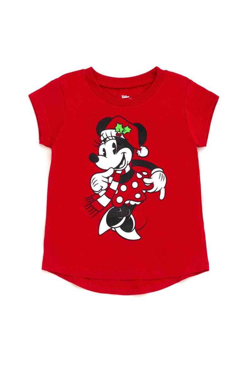 Minnie Mouse Short Sleeve T-Shirt, Main, color, Minnie Holiday Red