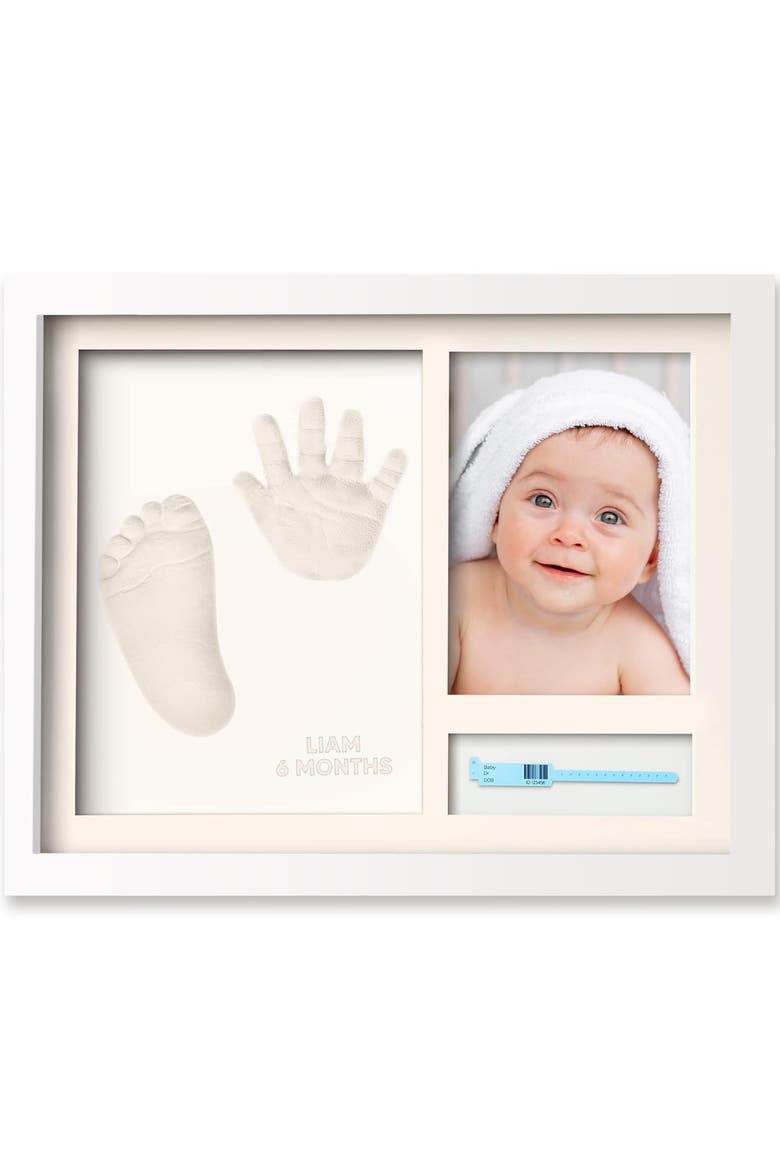 Noel Baby Handprint & Footprint Keepsake Frame, Main, color, Alpine White