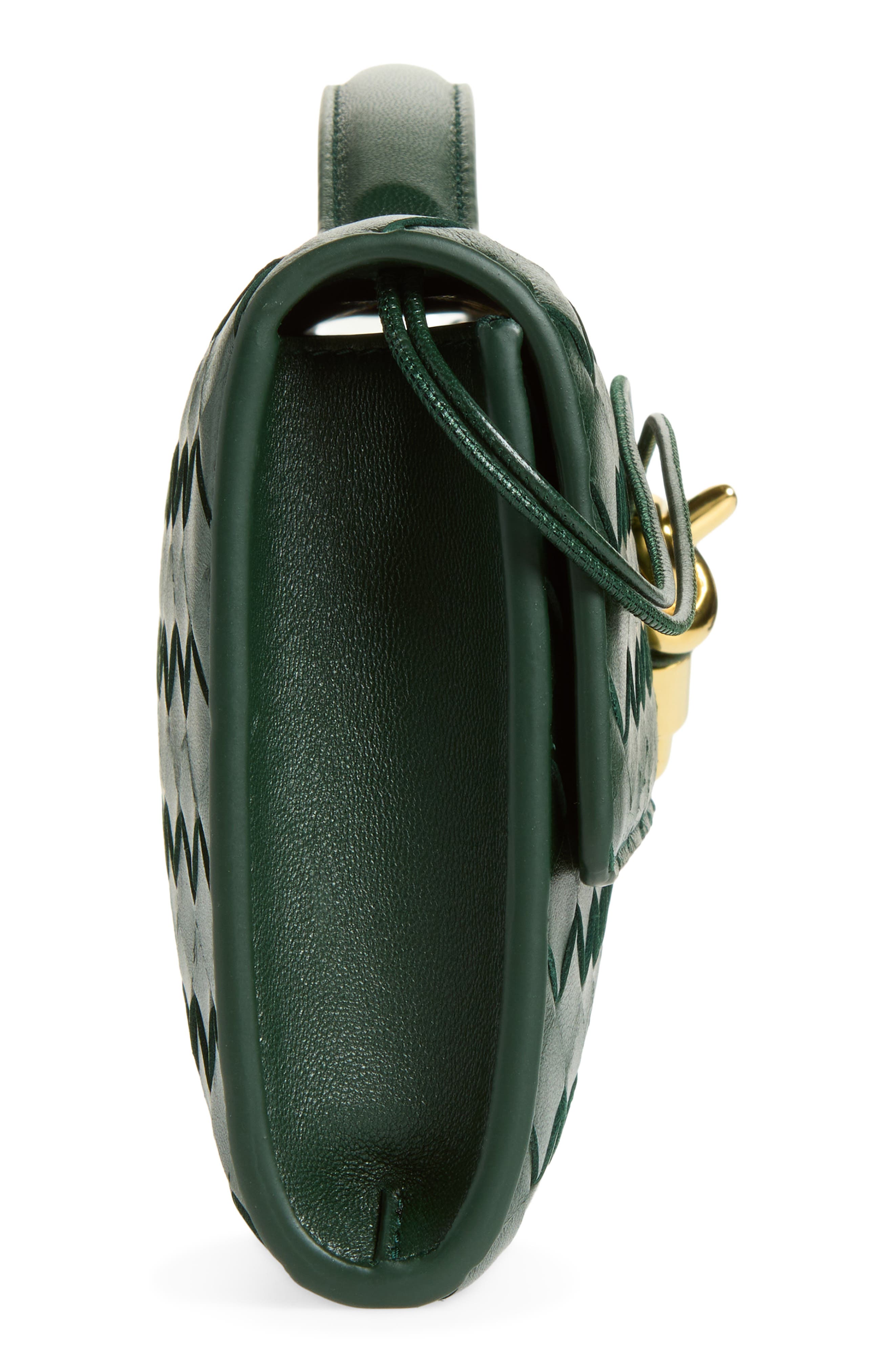 Long Andiamo Intrecciato Clutch Bag, Alternate, color, ALPINE GREEN-MUSE BROWN