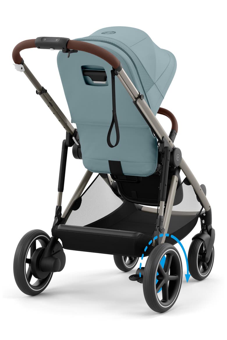 e-Gazelle S Stroller, Alternate, color, TAUPE/ STORMY BLUE
