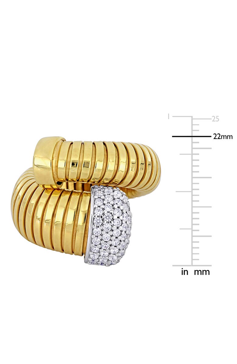 Julianna B. Cubic Zirconia Omega Snake Wrap Ring, Alternate, color, Yellow-Plated