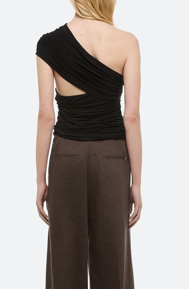 Helmut Lang Wind Convertible Asymmetric Cutout Jersey Top, Alternate, color, Black
